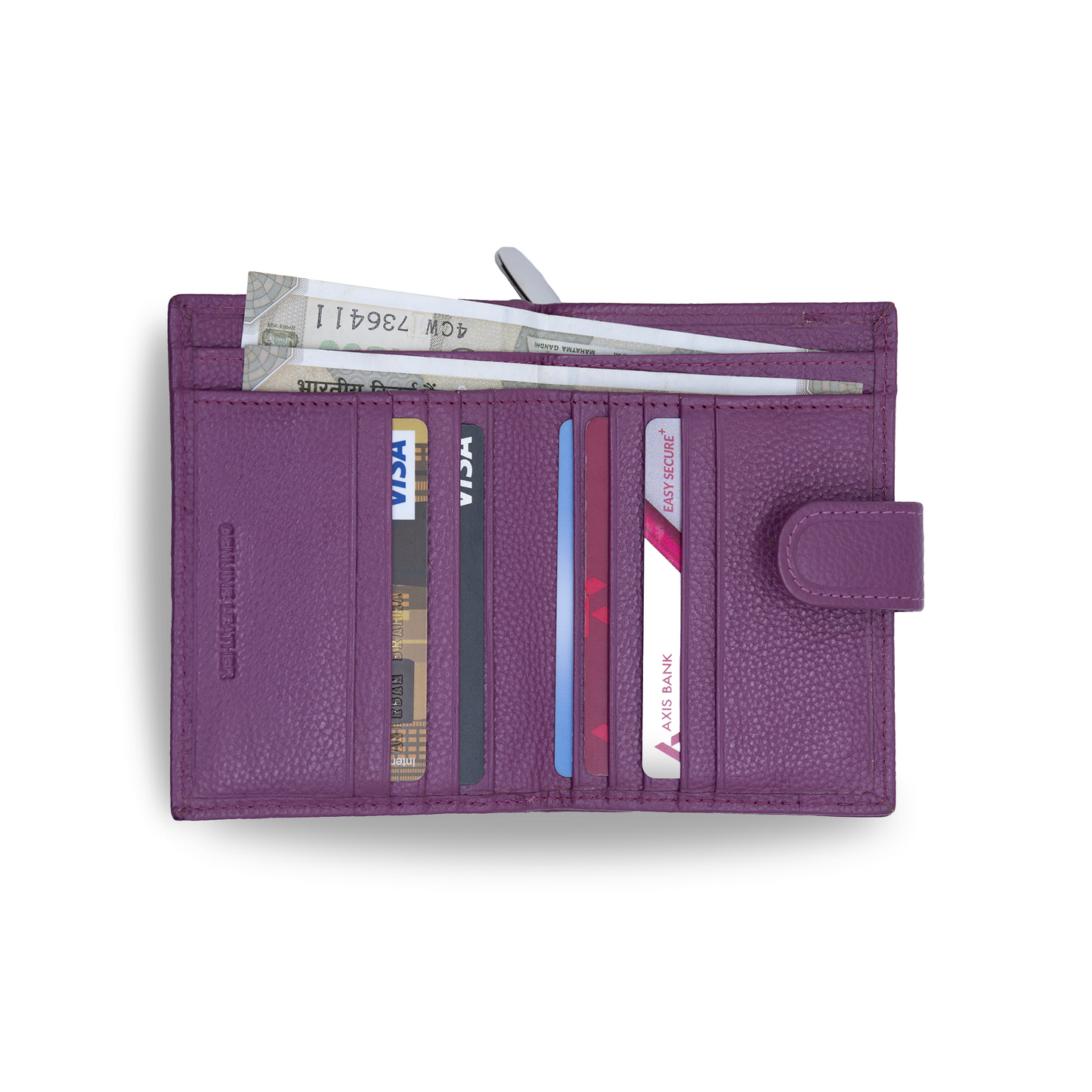 Aura - Pebbled Leather Vertical Wallet