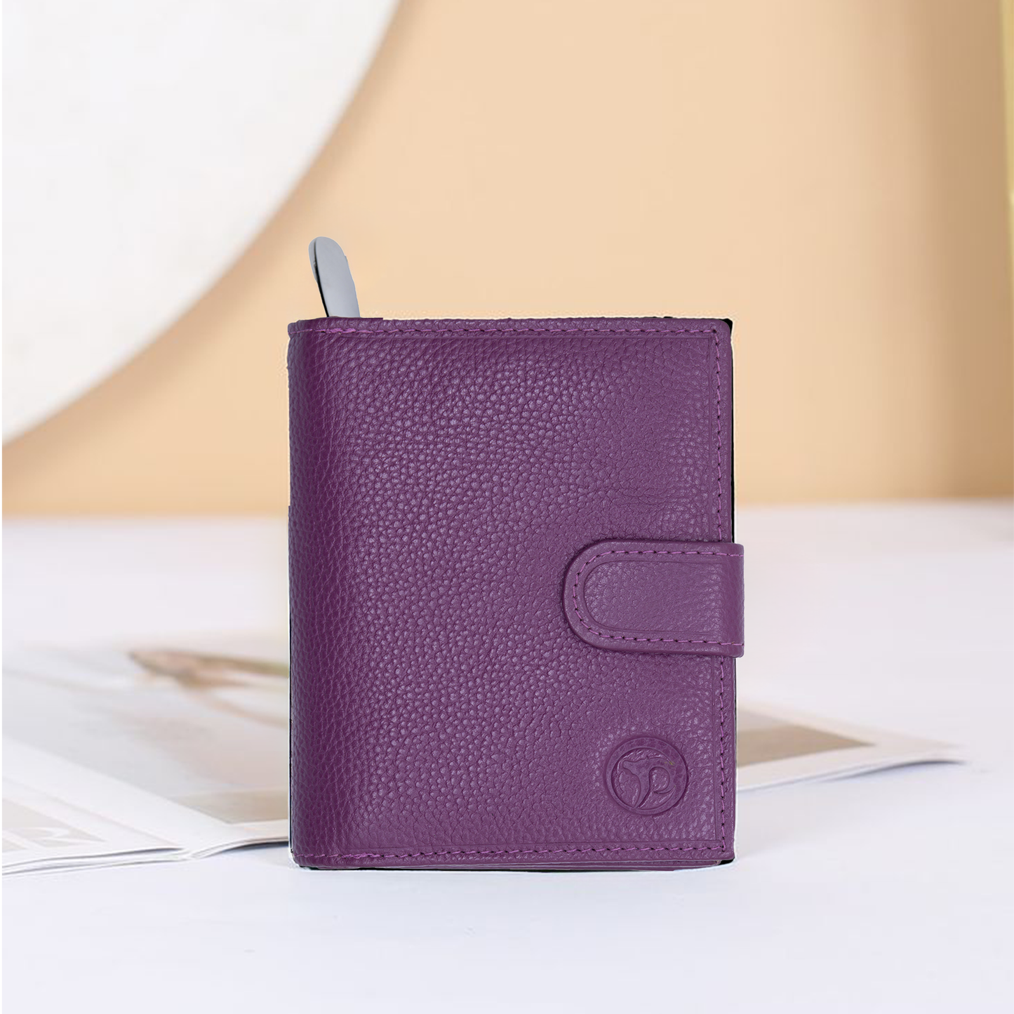 Aura - Pebbled Leather Vertical Wallet