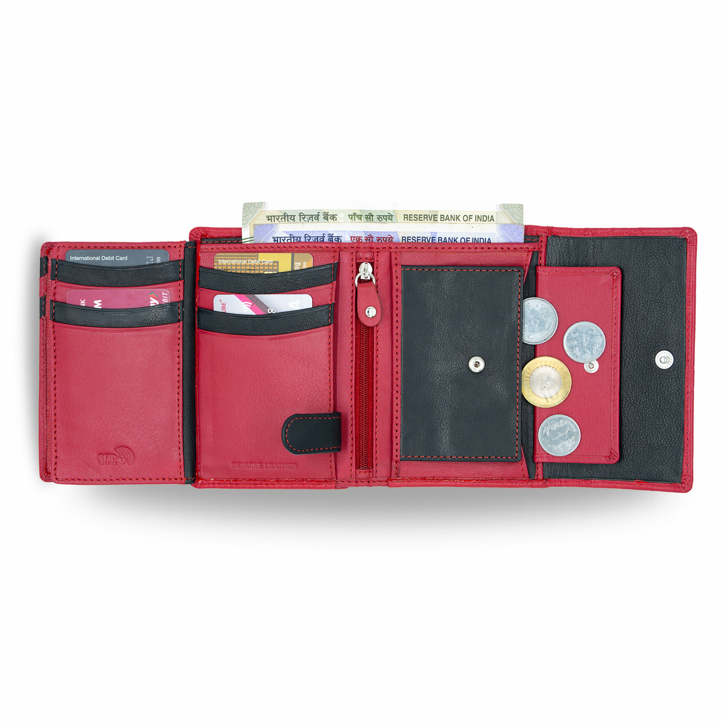 Flora - Printed Leather Vertical Wallet