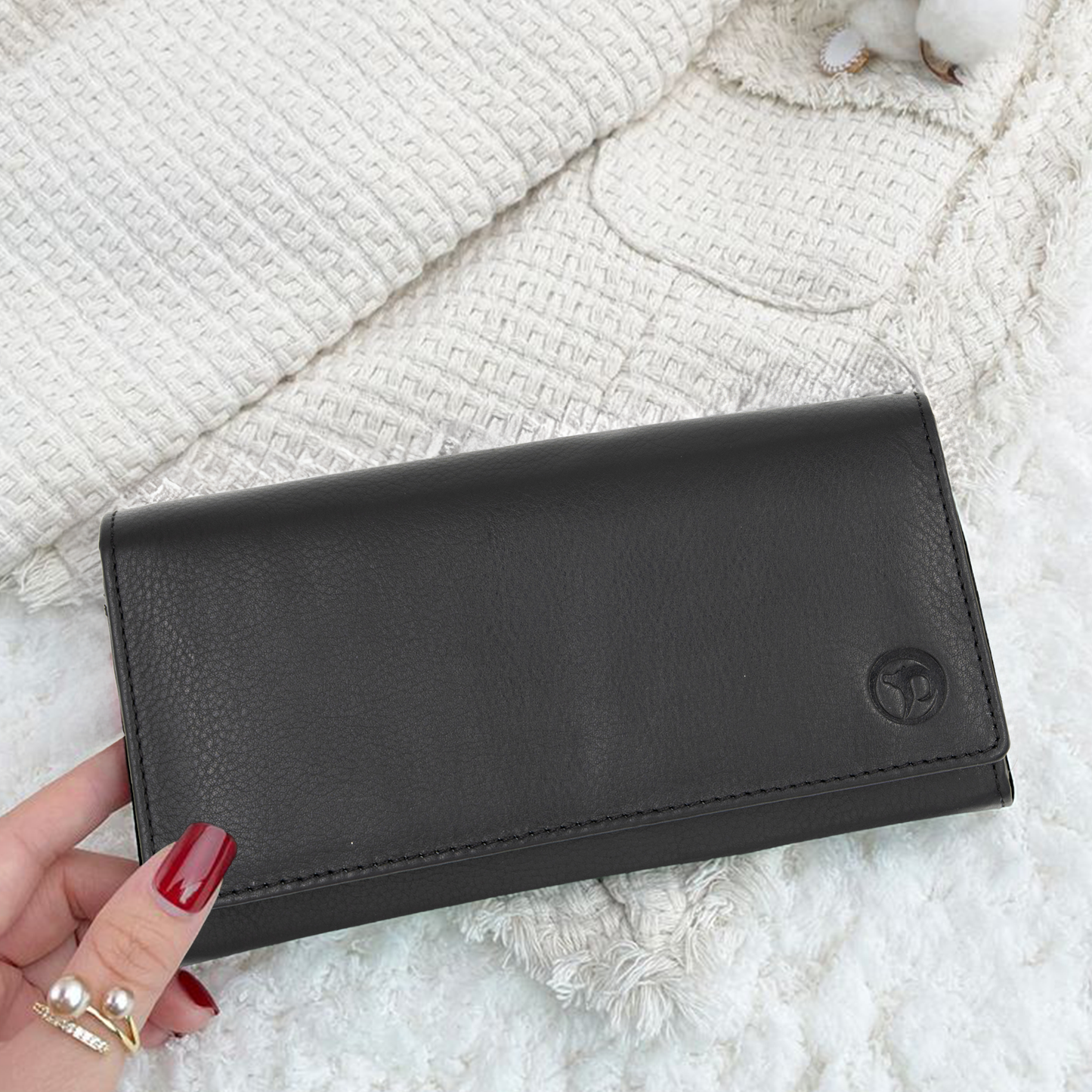 Onyx Ladies Leather Wallet - Milled Finish