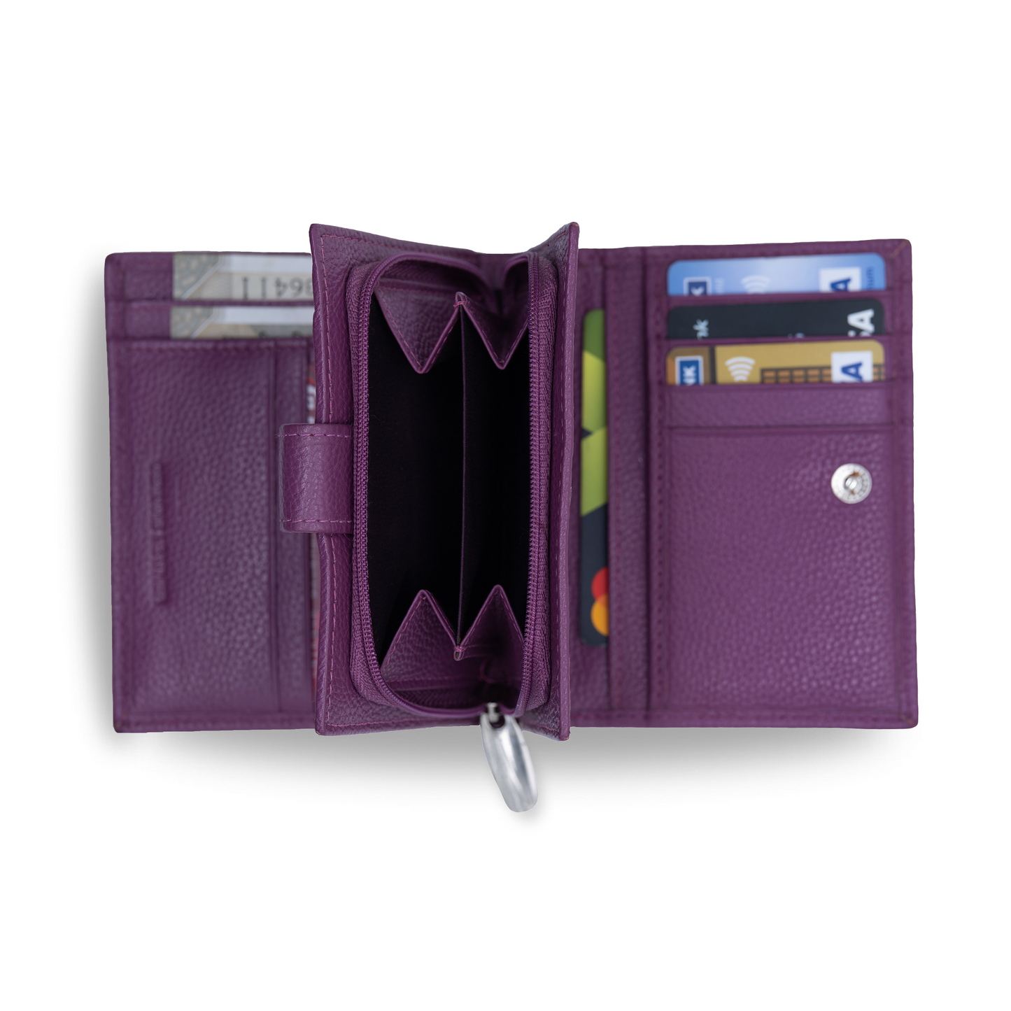 Aura - Pebbled Leather Vertical Wallet
