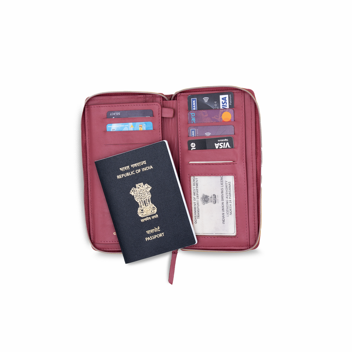 Tracy - Quilted Horizontal Leather Passport Wallet