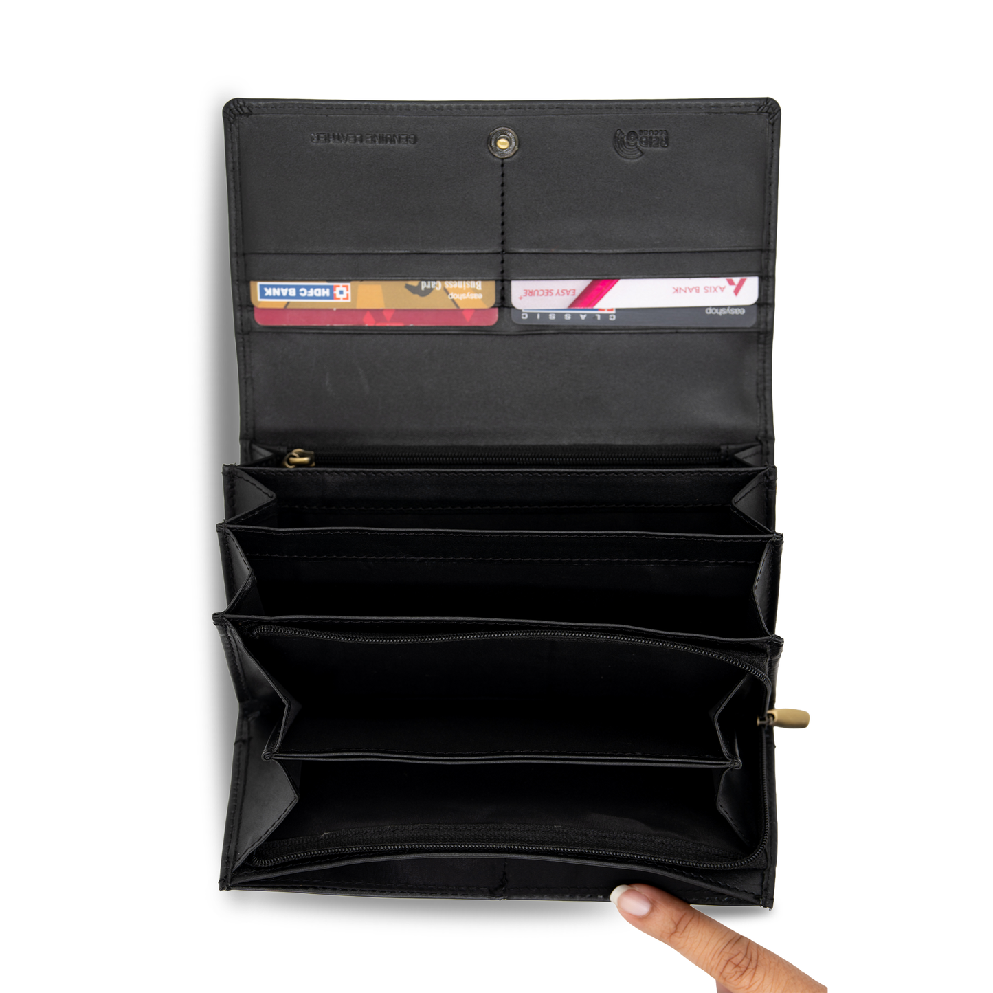 Onyx Ladies Leather Wallet - Milled Finish