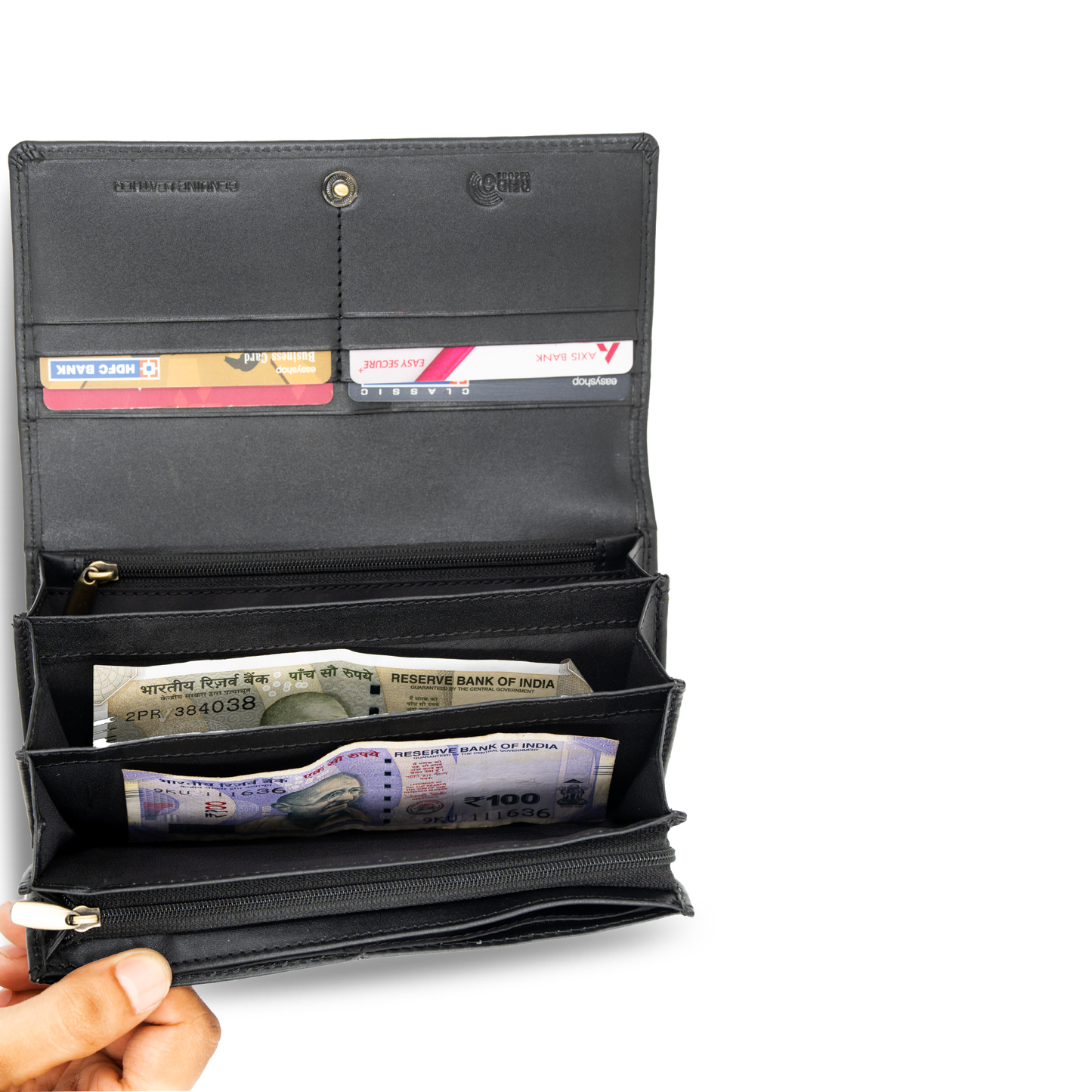 Onyx Ladies Leather Wallet - Milled Finish