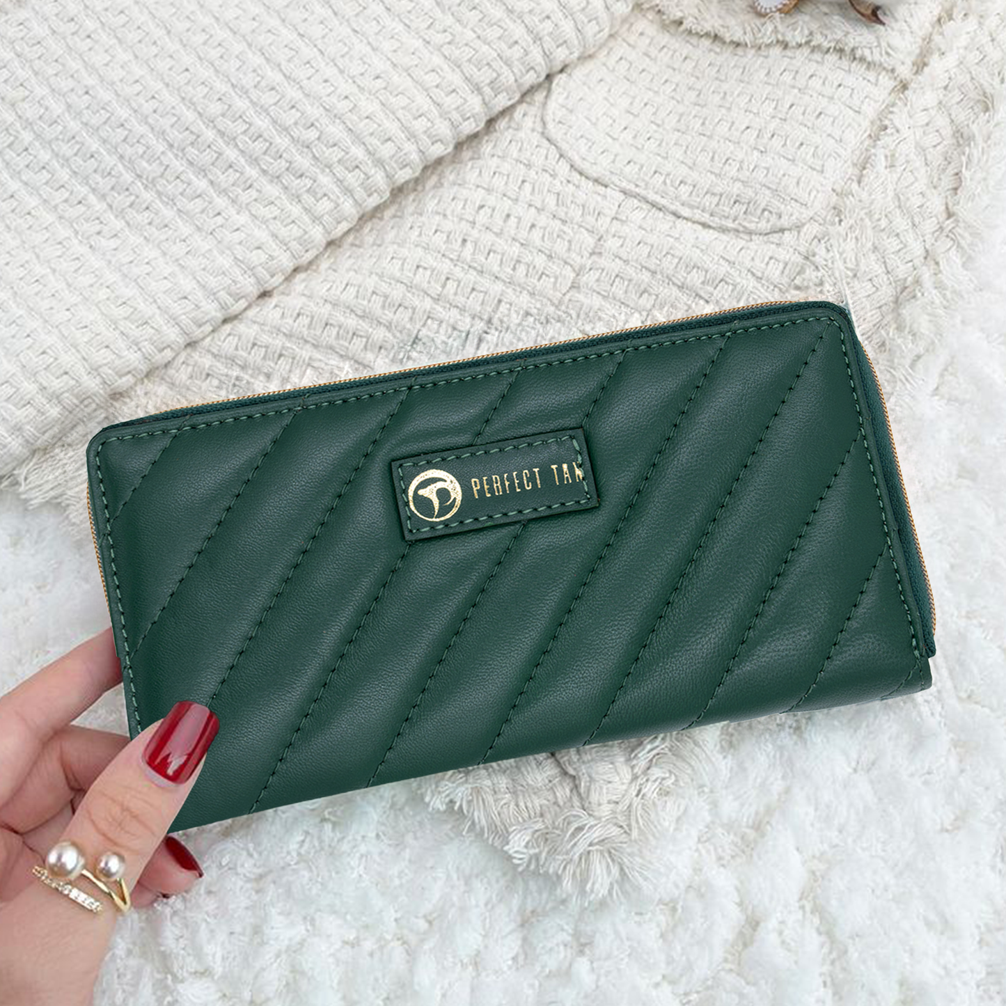 Tracy - Quilted Horizontal Leather Passport Wallet