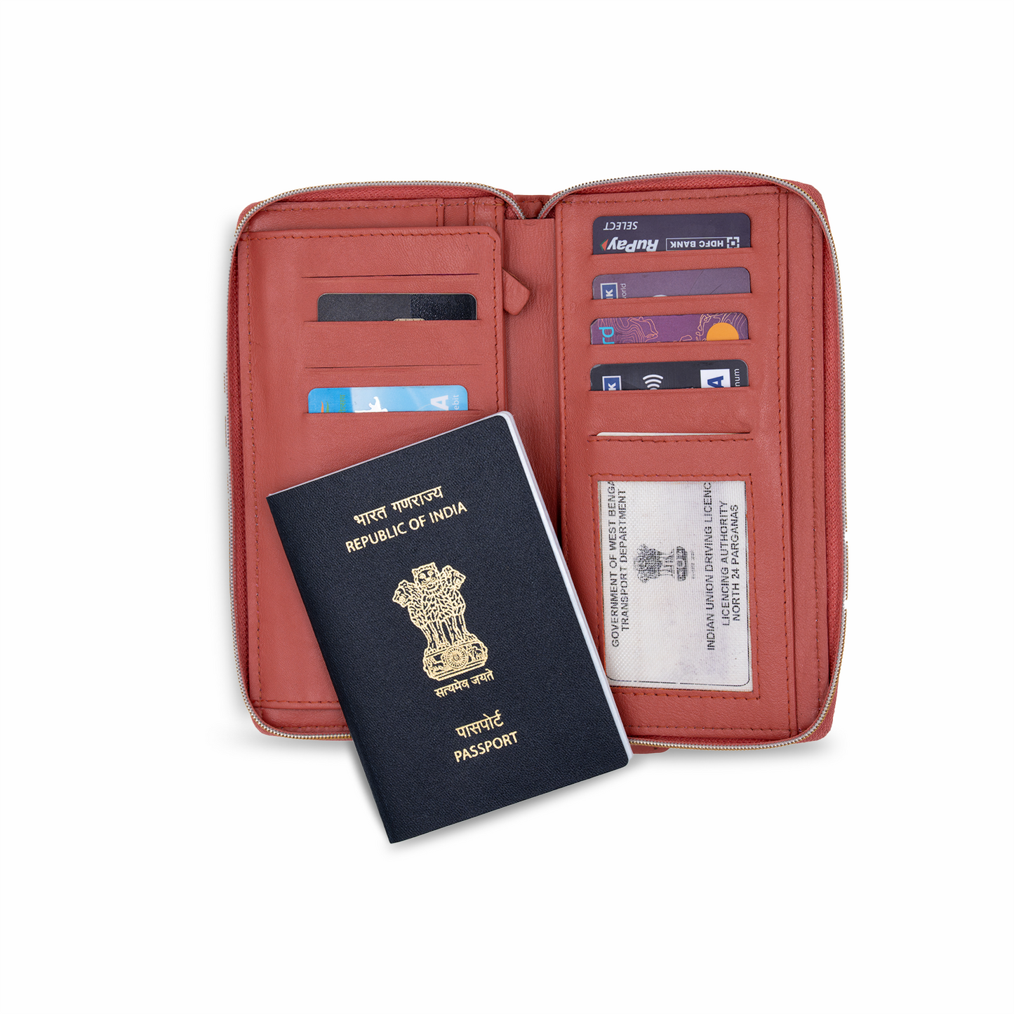 Tracy - Quilted Horizontal Leather Passport Wallet